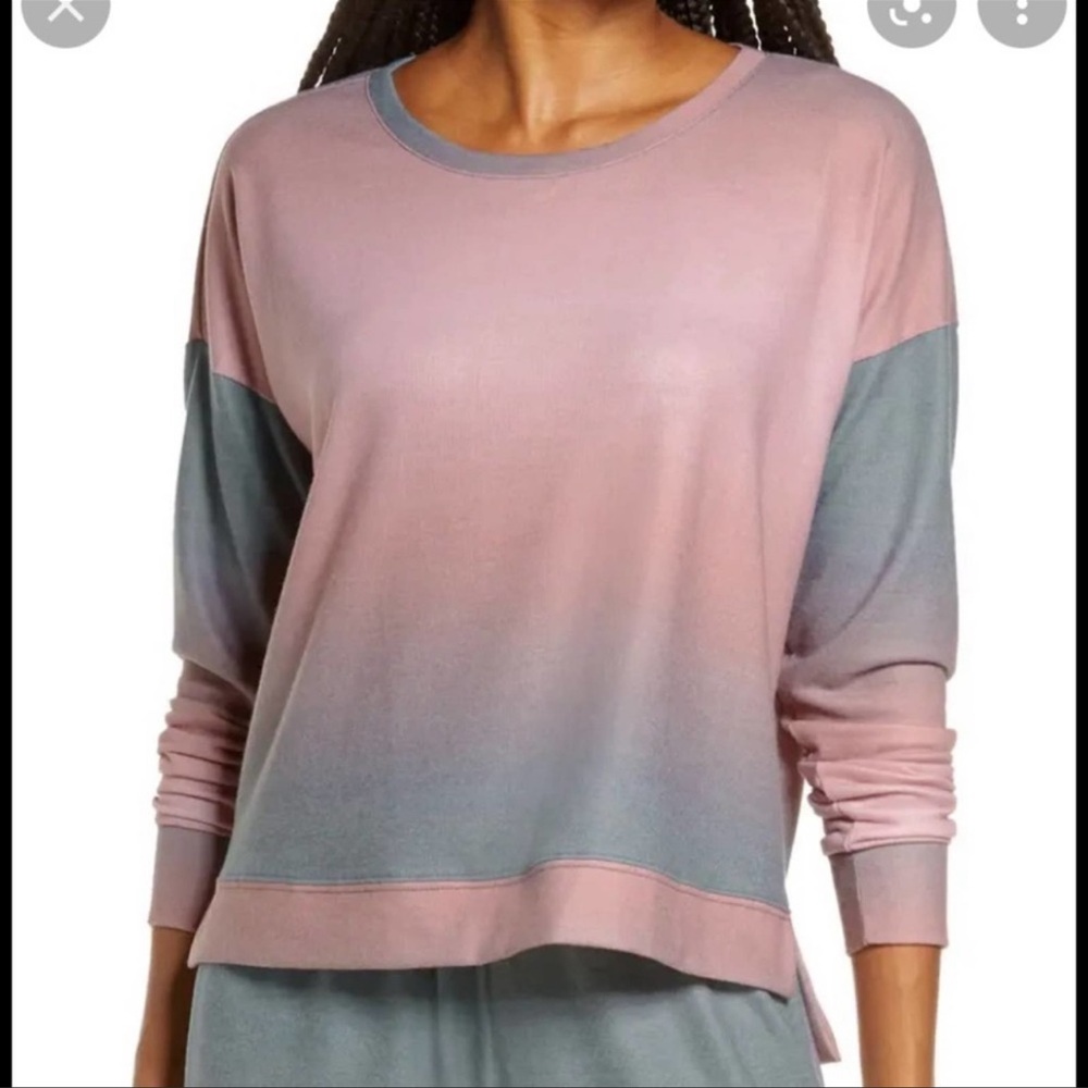 ONZIE pink ombré hi lo sweatshirt